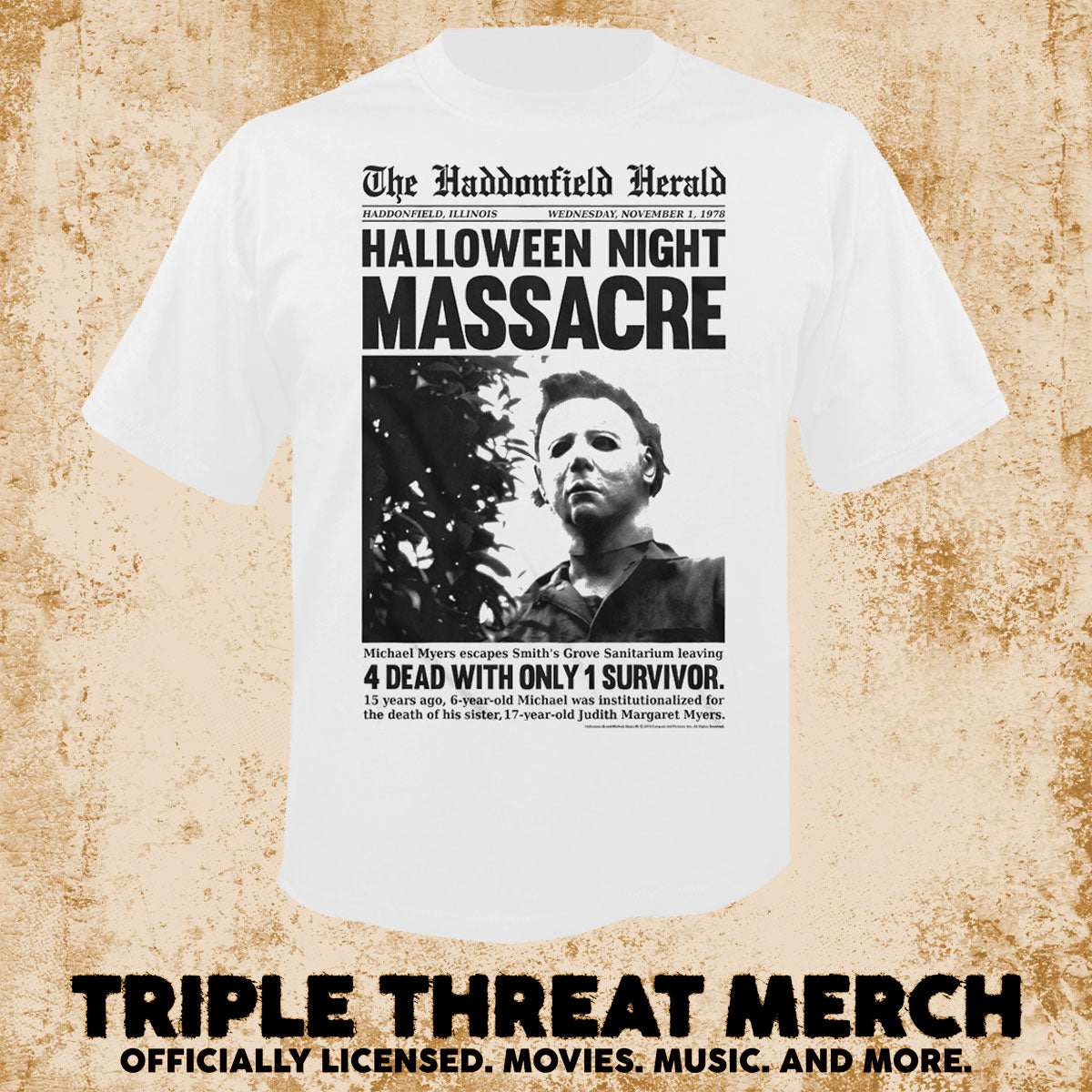 Halloween - Haddonfield Herald (White) [Mens Shirt]