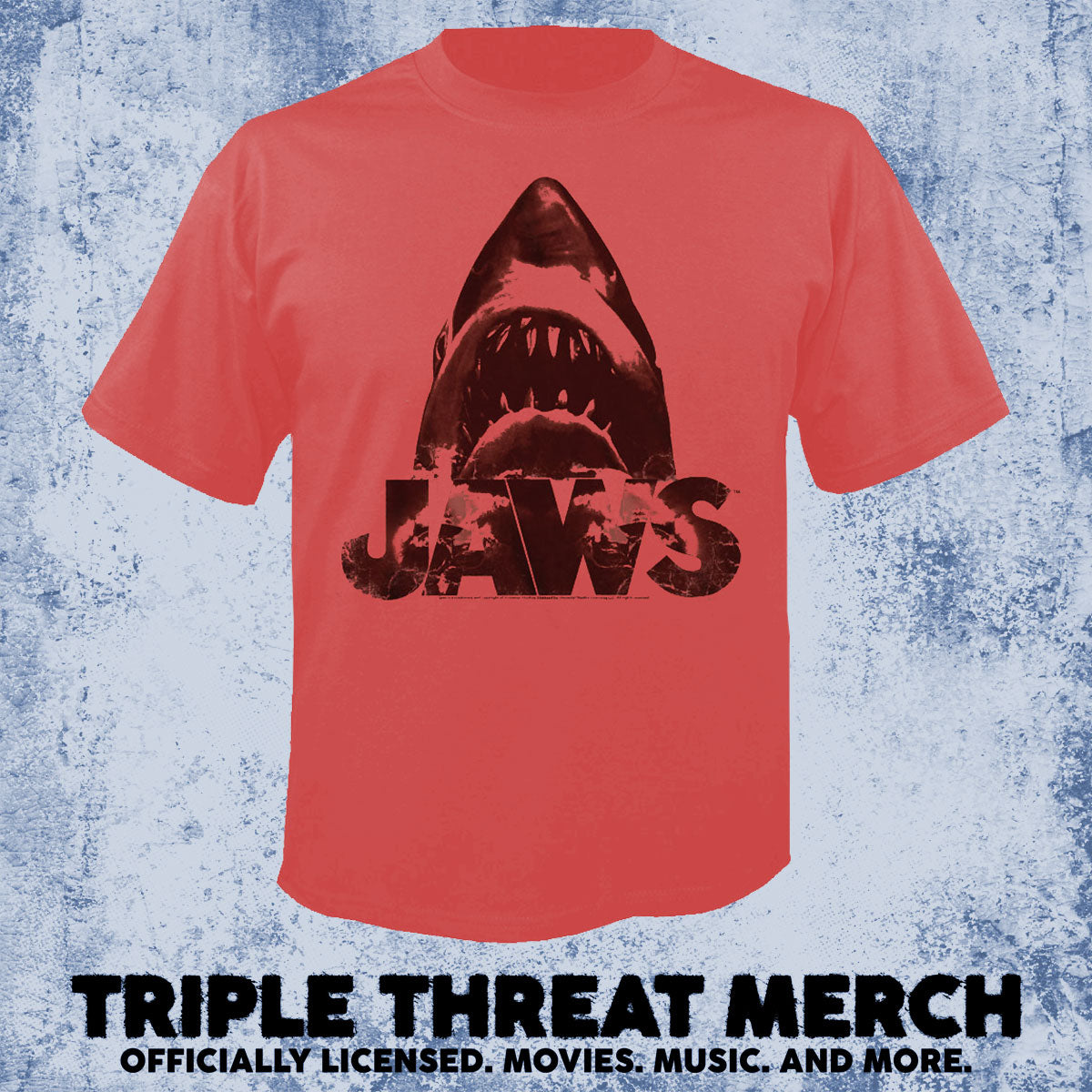 Jaws - Distressed (Red) [Mens Shirt]