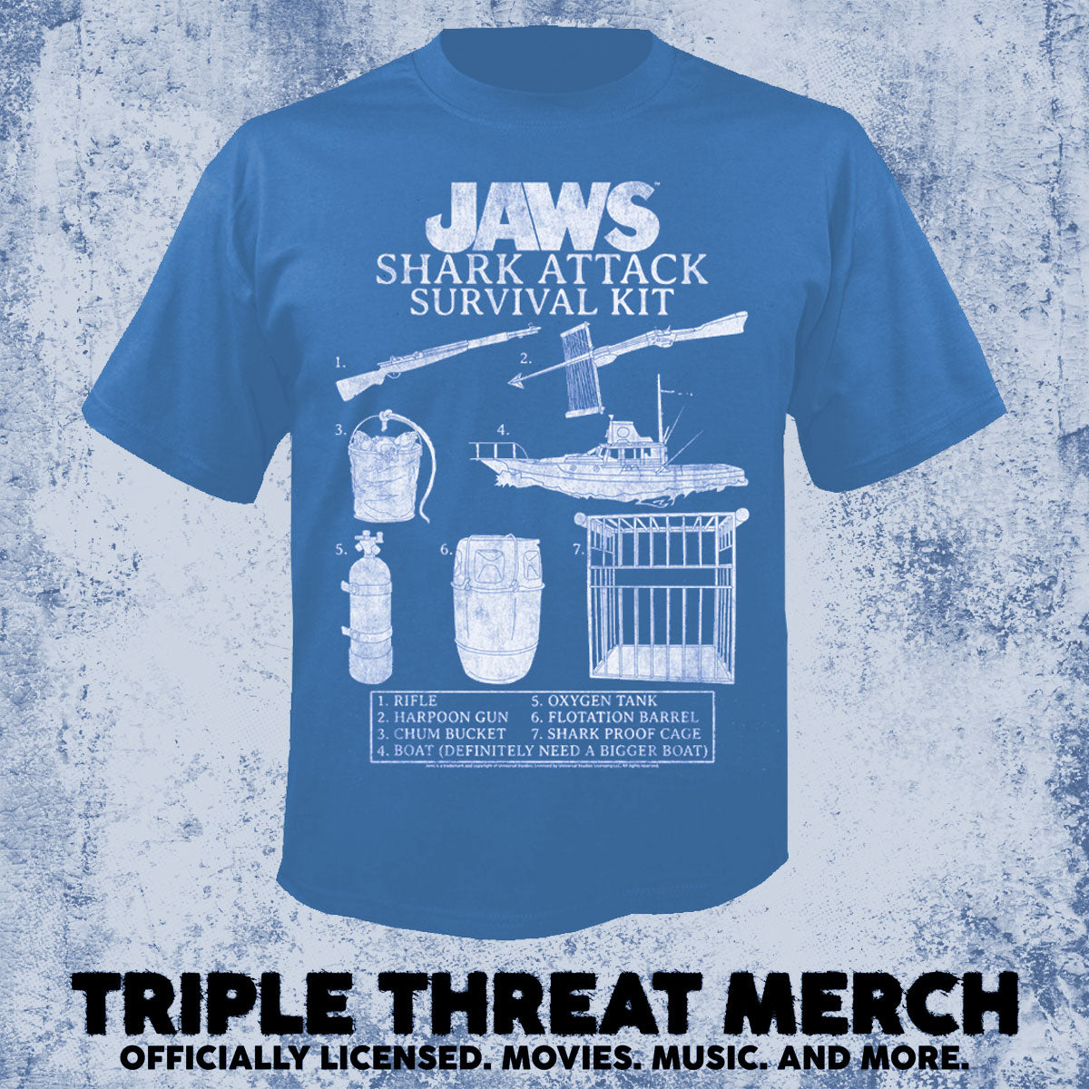 Jaws - Survival Kit (Blue) [Mens Shirt]
