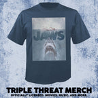 Jaws - Distressed Poster (Navy) [Mens Shirt]