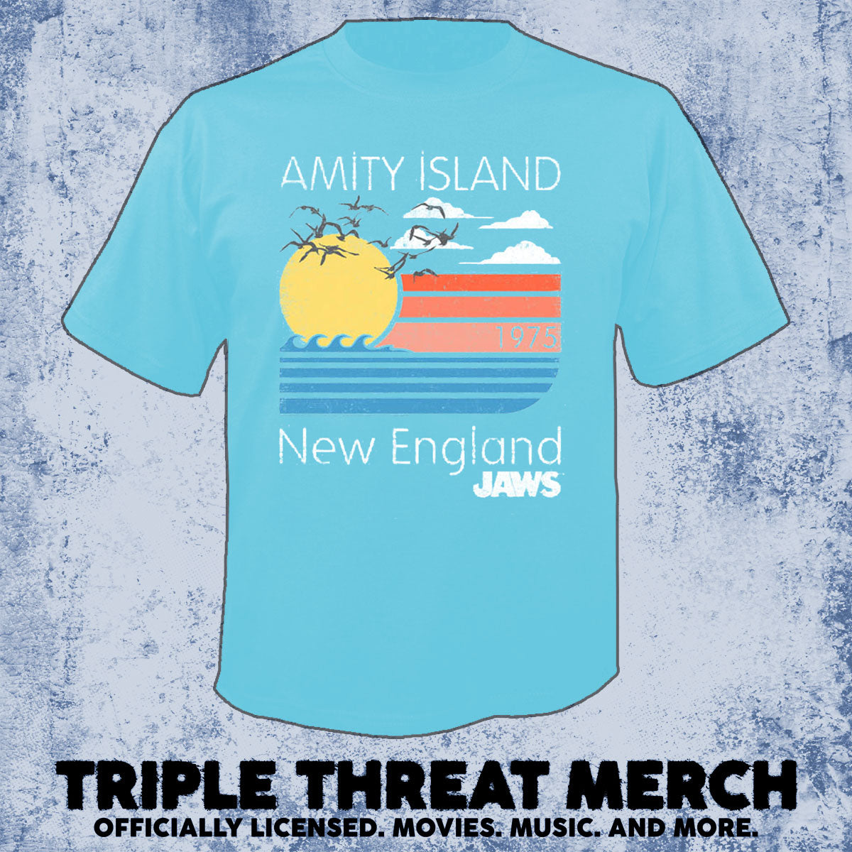 Jaws - Amity Island (Blue) [Mens Shirt]