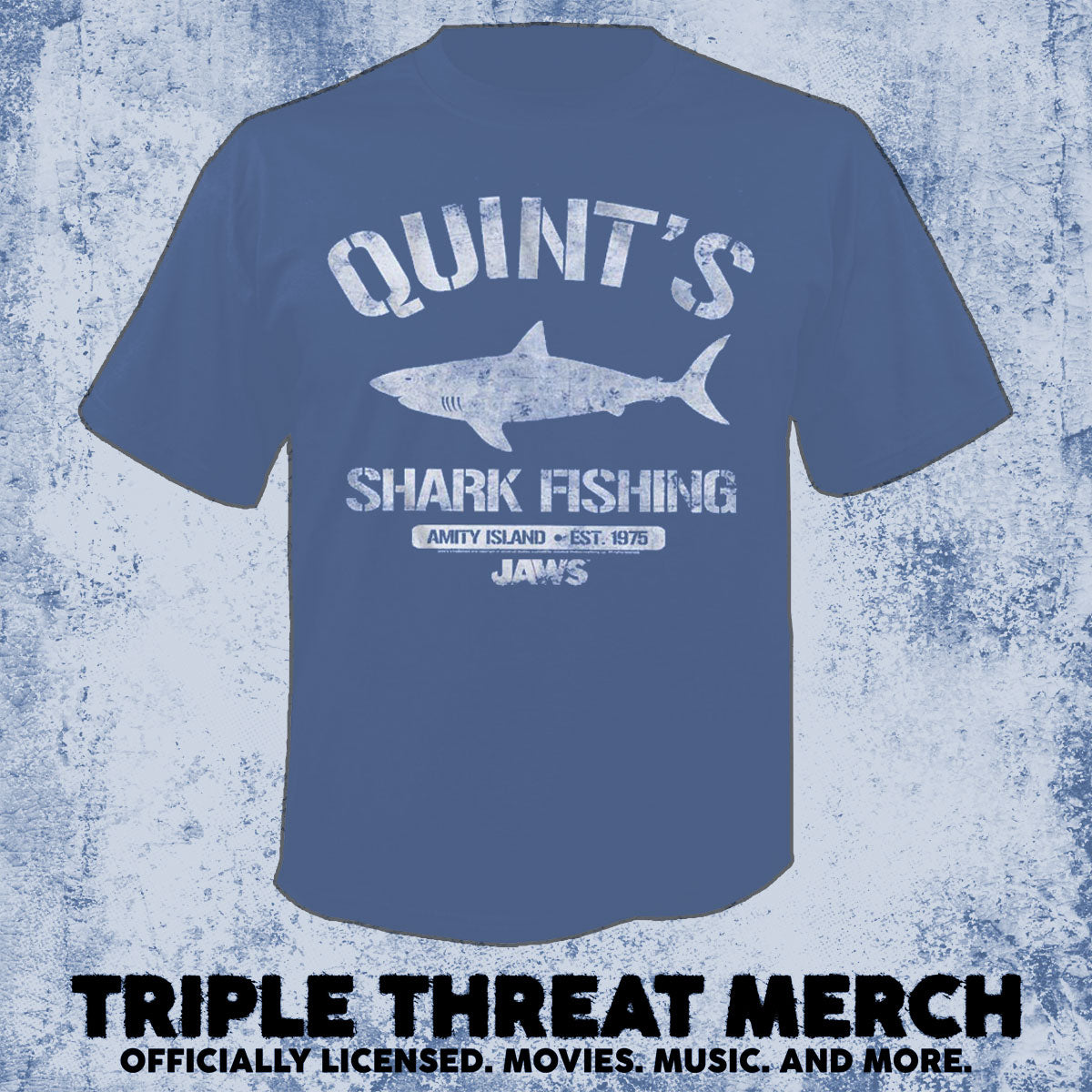 Jaws - Quints Shark Fishing (Navy) [Mens Shirt]