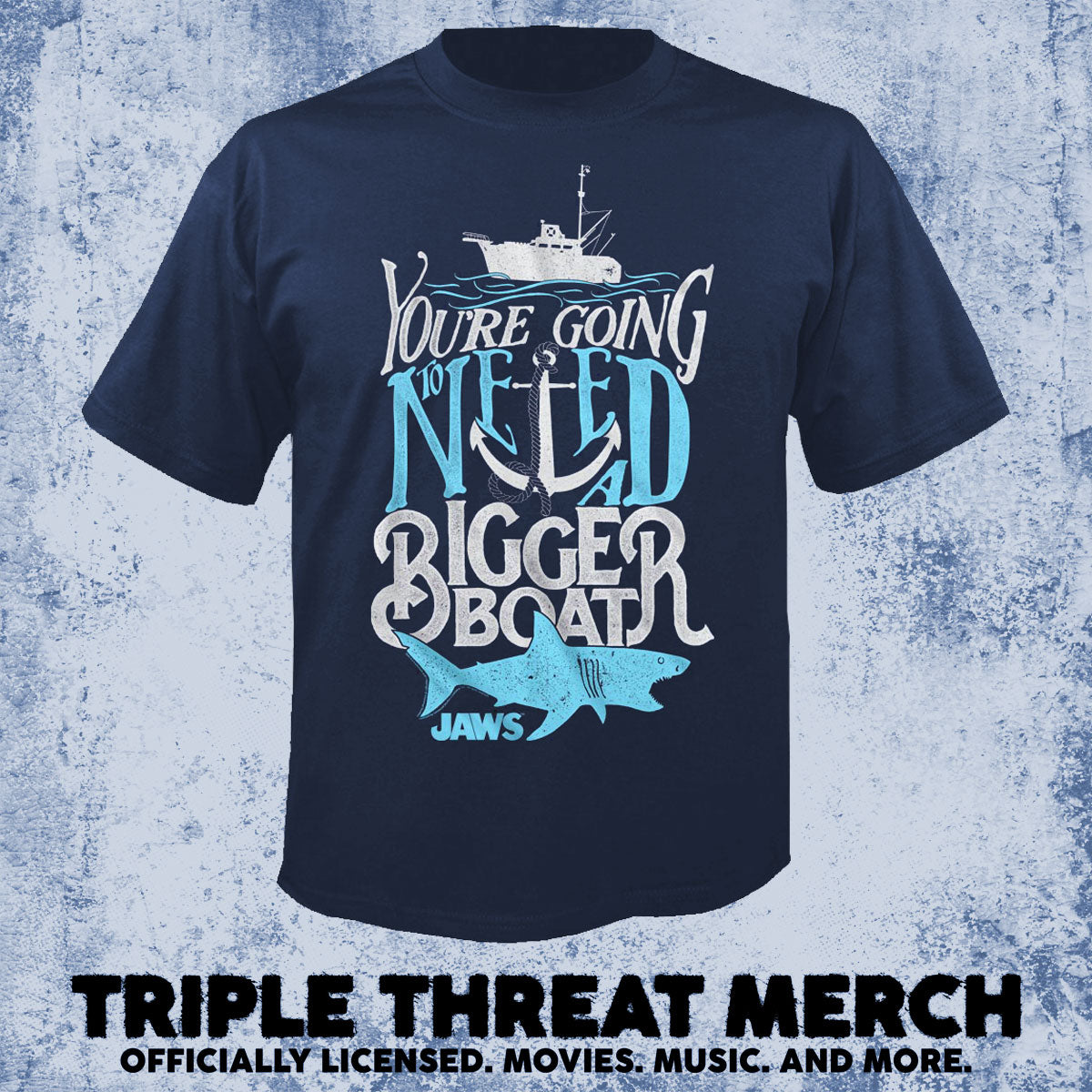 Jaws - Bigger Boat (Navy) [Mens Shirt]