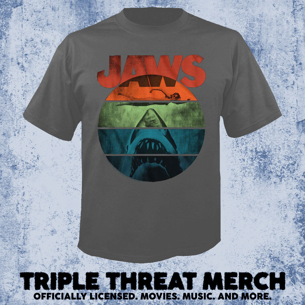Jaws - Rainbow (Charcoal) [Mens Shirt]