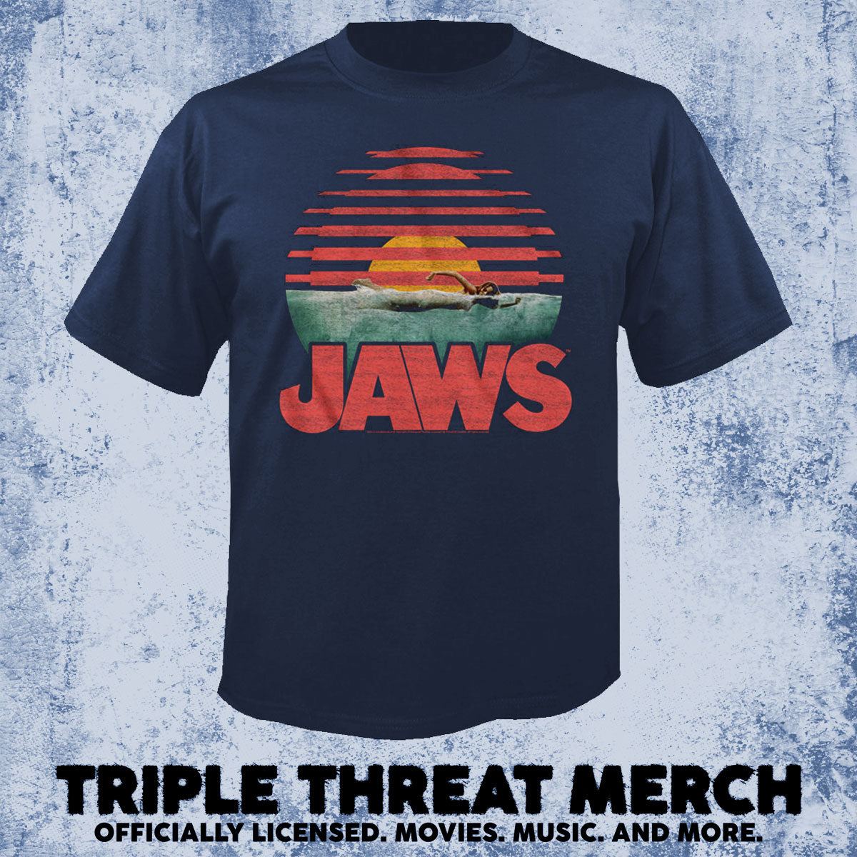 Jaws - Sunset (Navy) [Mens Shirt]