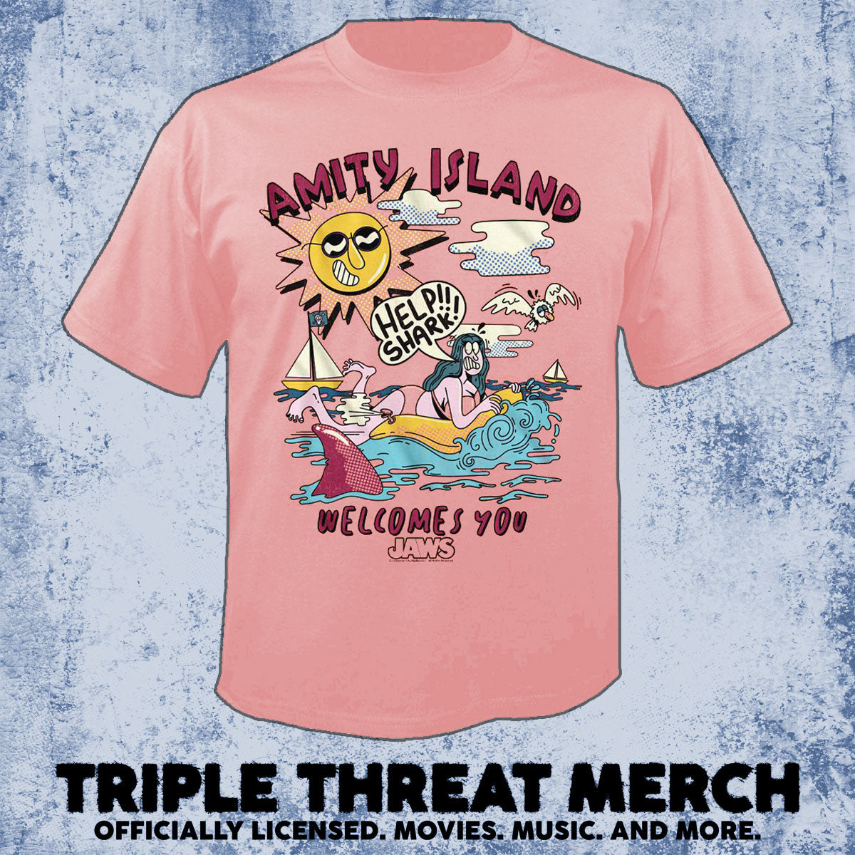 Jaws - Amity Island Welcomes You (Soft Red) [Mens Shirt]