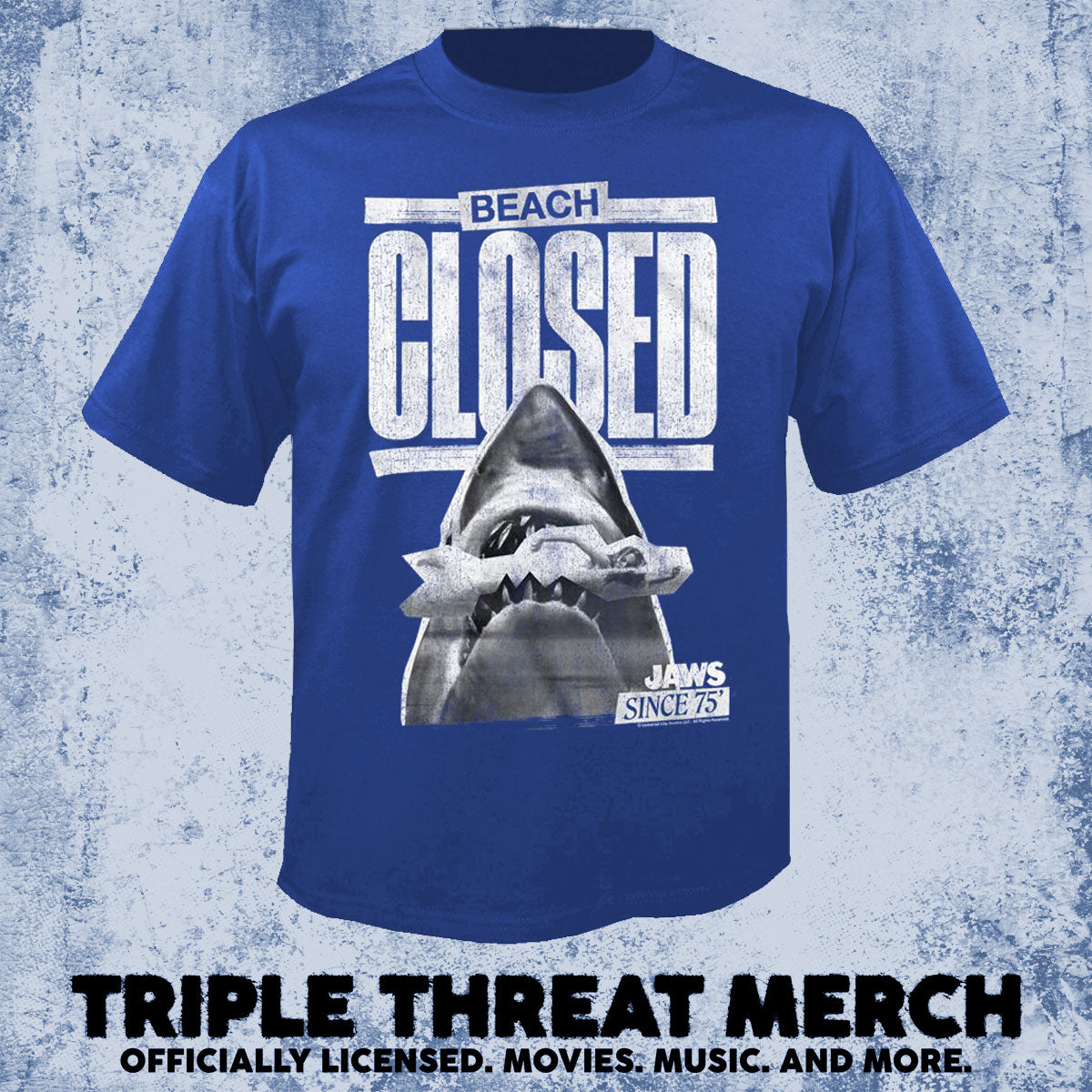 Jaws - Beach Closed (Navy) [Mens Shirt]