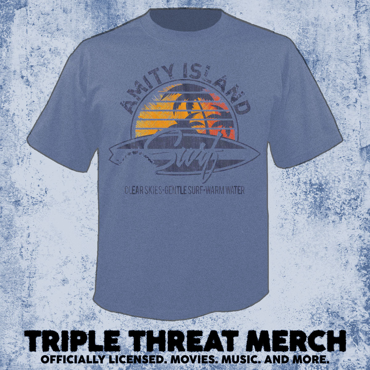 Jaws - Amity Island (Navy-Heather) [Mens Shirt]