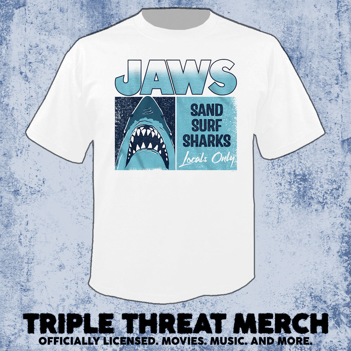 Jaws - Sand Surf Sharks (White) [Mens Shirt]
