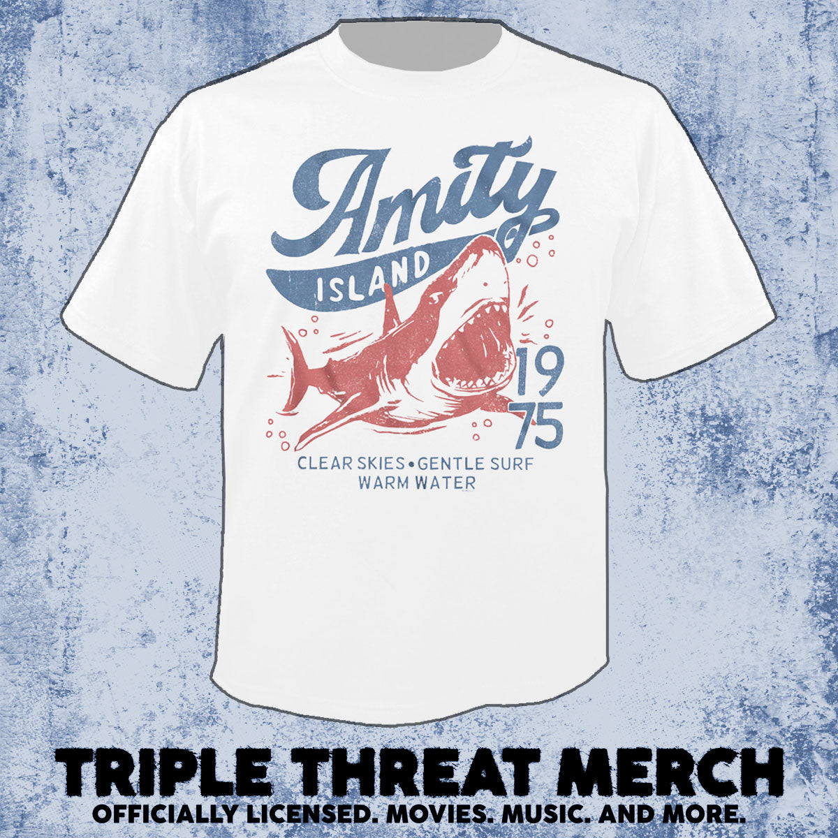 Jaws - Amity 1975 (Shark-White) [Mens Shirt]