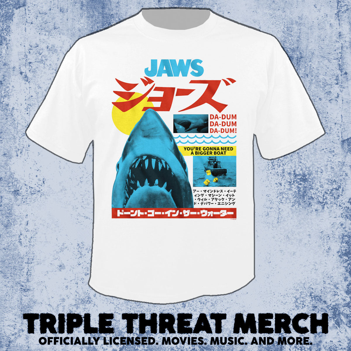 Jaws - Kanji Poster (White) [Mens Shirt]