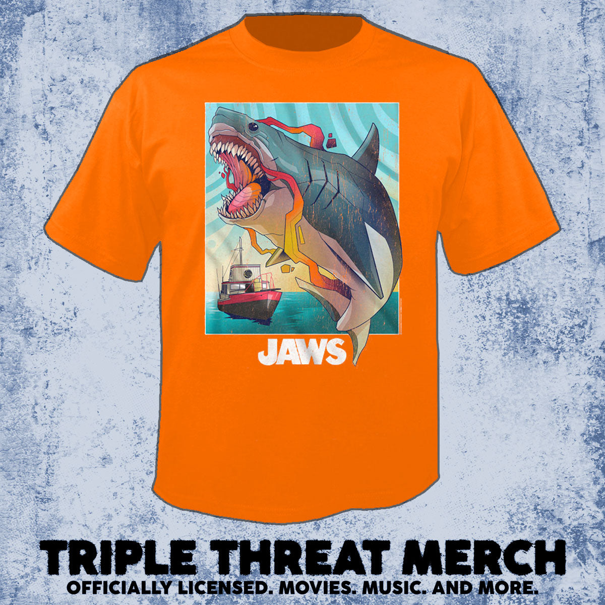 Jaws - Shark Close Up (Orange) [Mens Shirt]