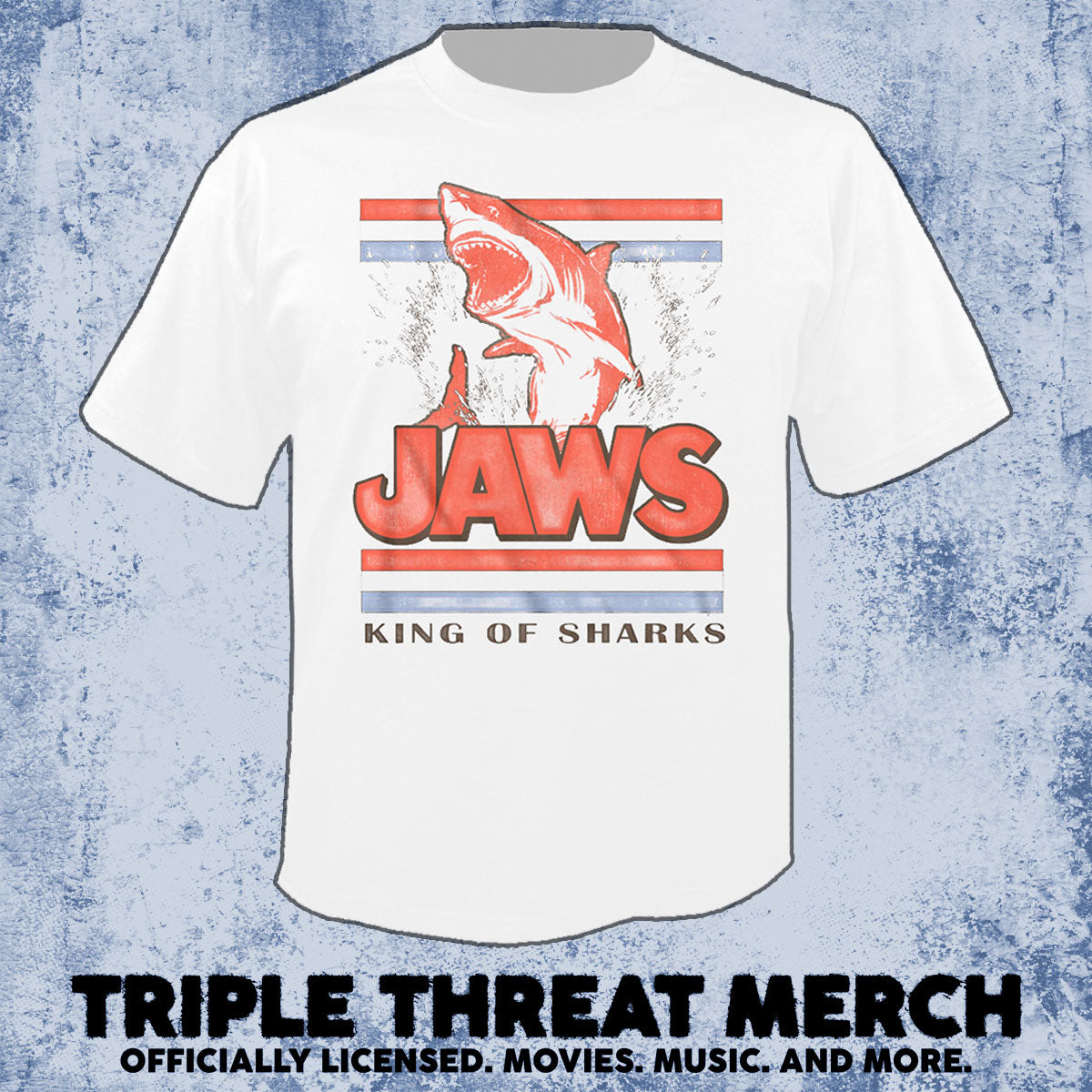 Jaws - King Of The Sharks (Jump-White) [Mens Shirt]