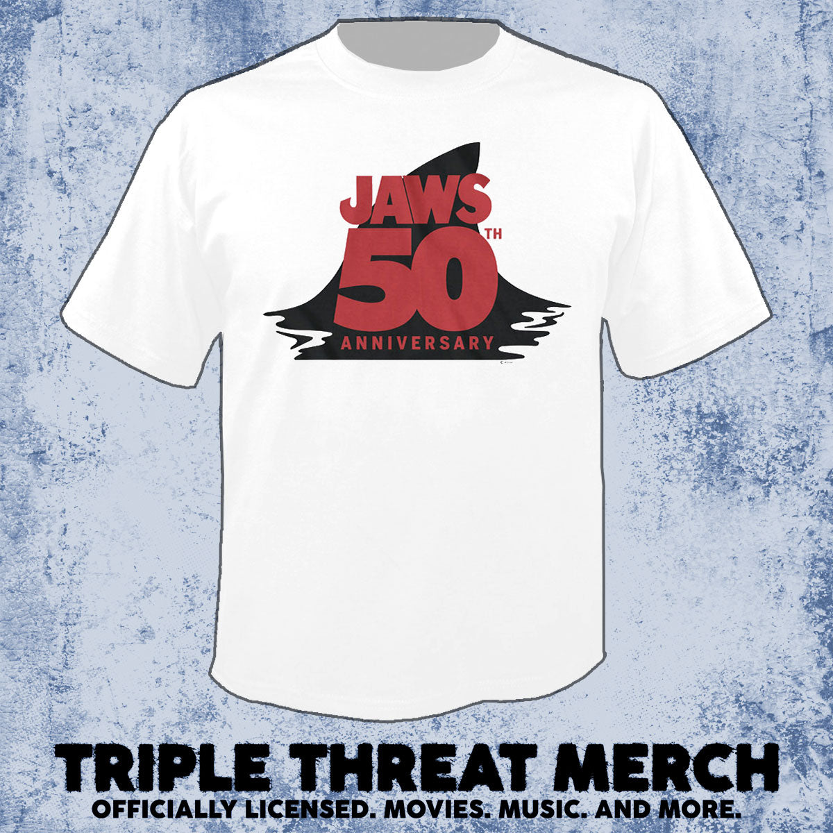 Jaws - 50th Anniversary Fin (White) [Mens Shirt]