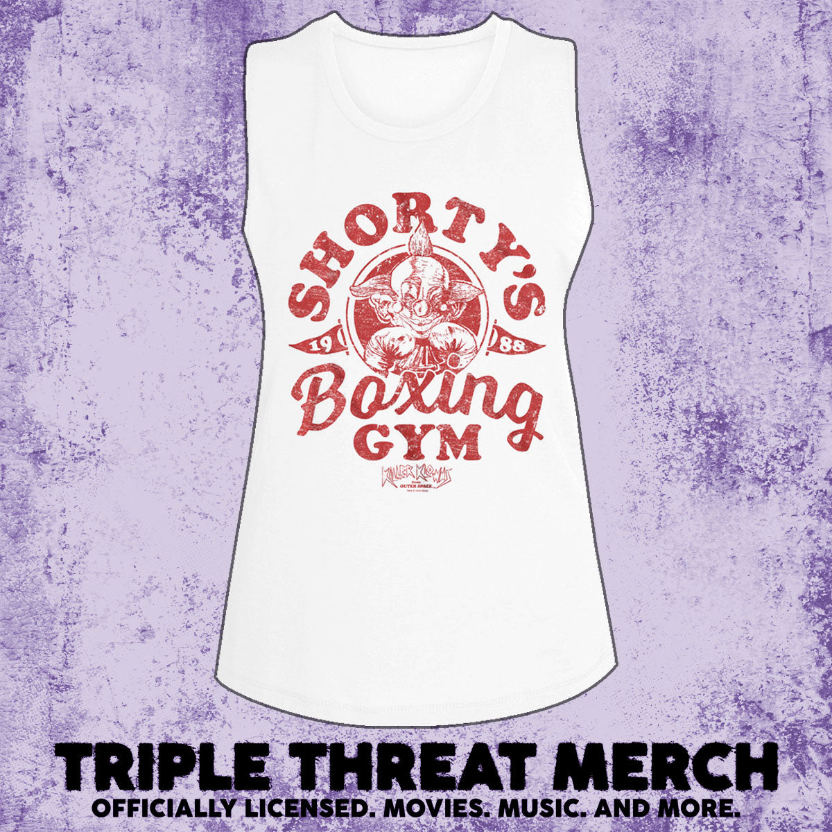 Killer Klowns From Outer Space - Shortys Boxing Gym (White) [Womens High Neck Tanktop]