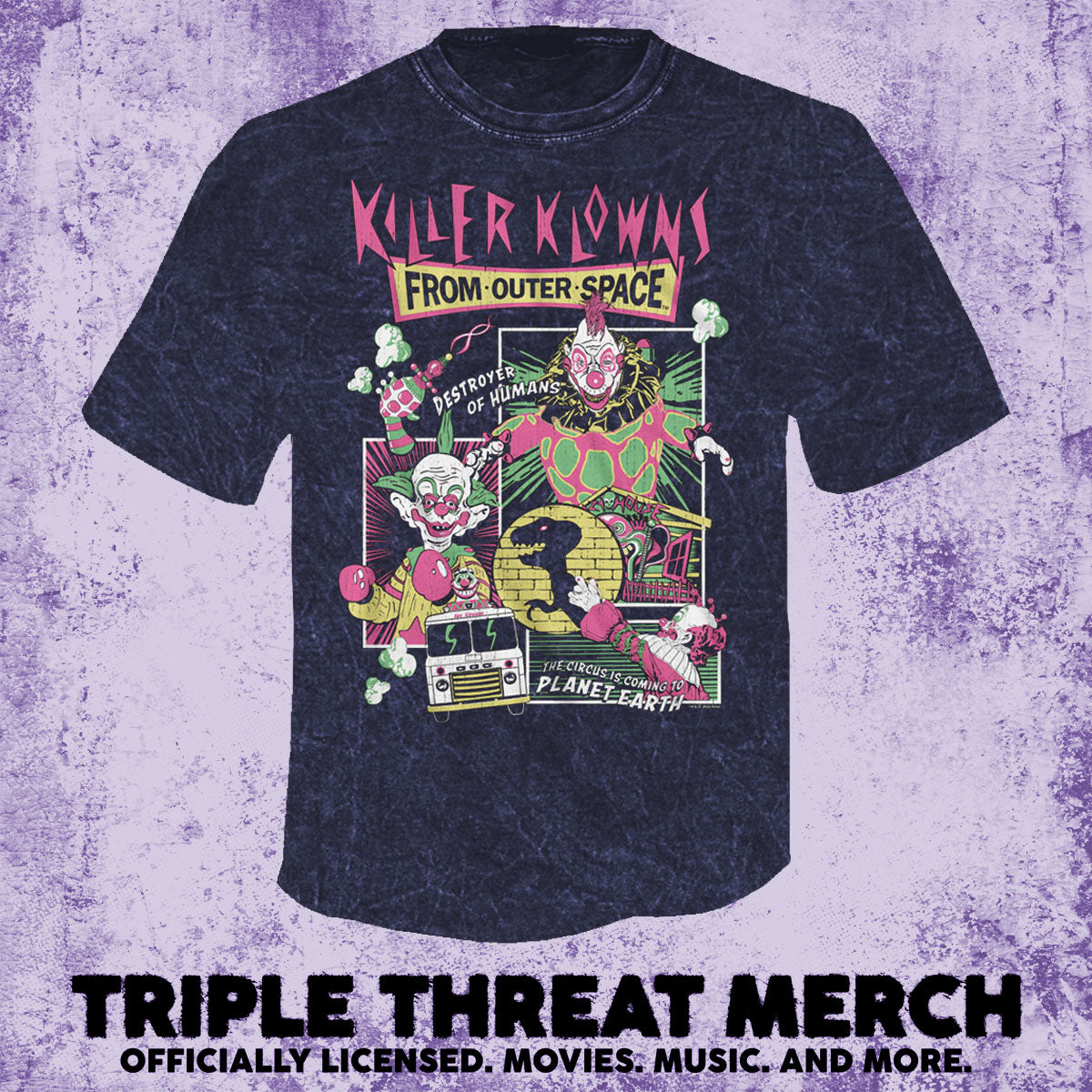 Killer Klowns From Outer Space - Collage (Mineral Wash) [Mens Shirt]