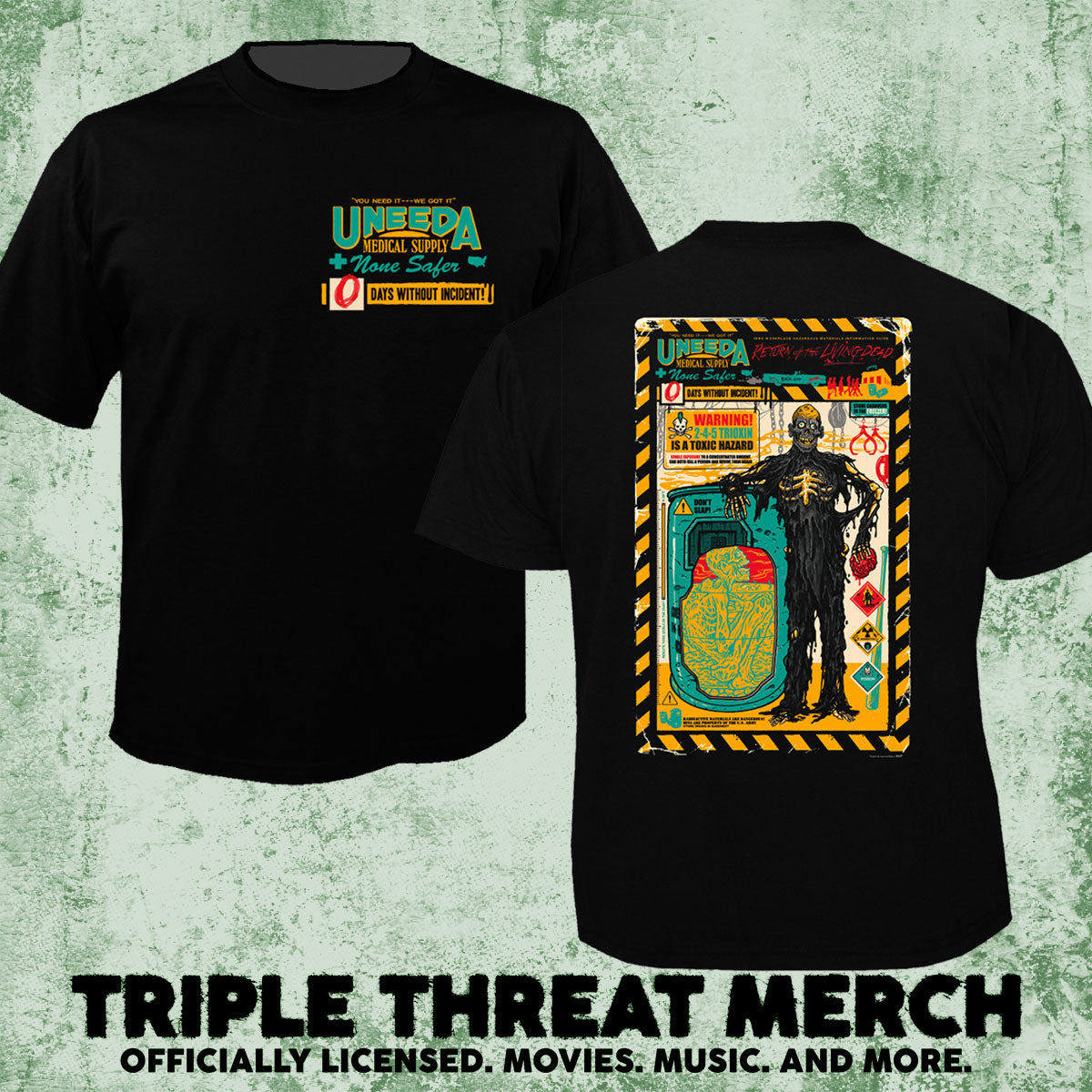 Return Of The Living Dead - Saftey Poster (Front And Back Print) [Mens Shirt]