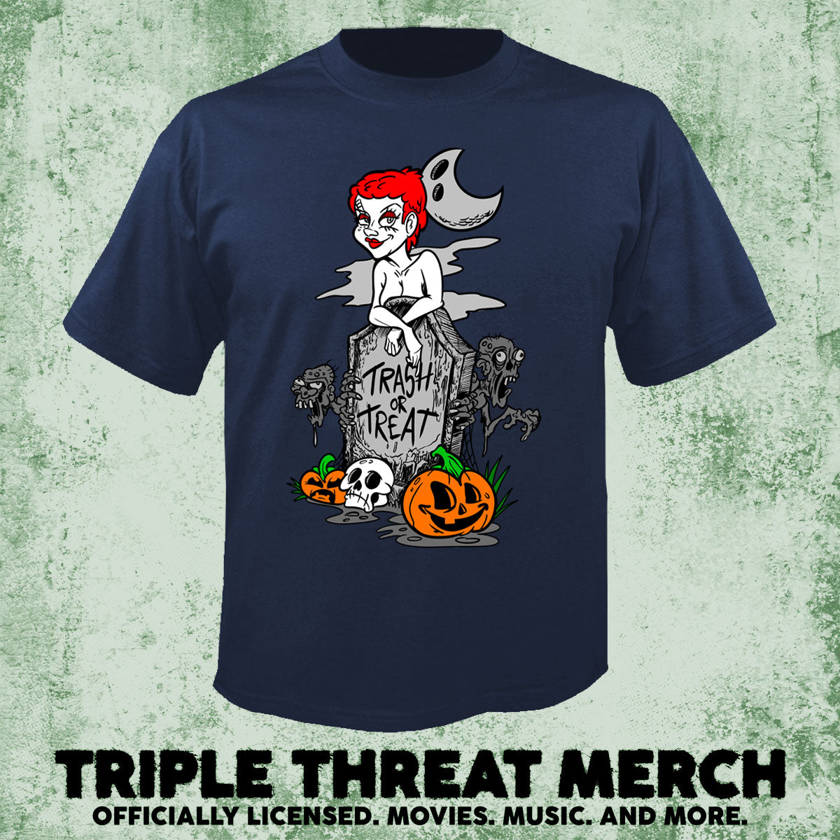 Return Of The Living Dead - Trash Or Treat (Navy) [Mens Shirt]