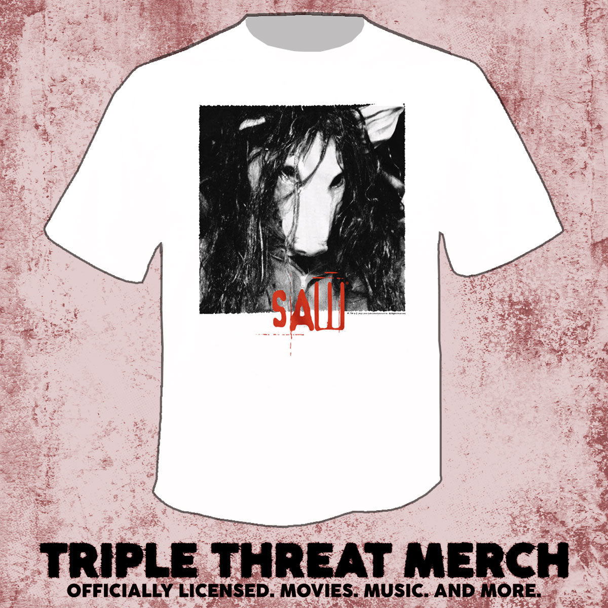 Saw - Pig Close-Up (White) [Mens Shirt]