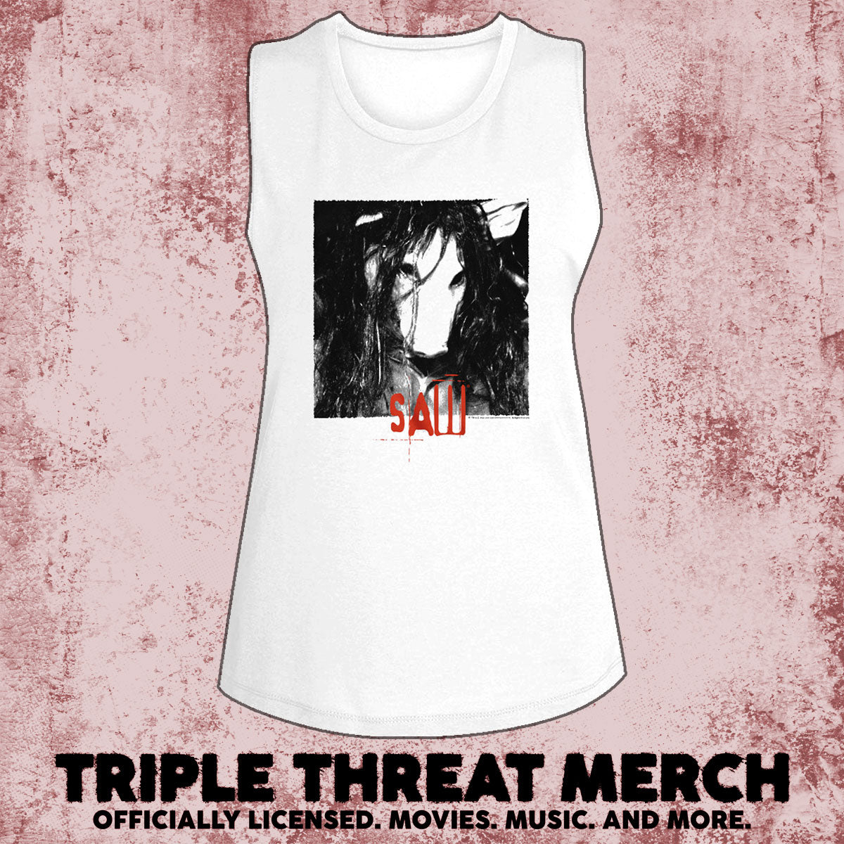 Saw - Pig Close-Up (White) [Womens High Neck Tanktop]