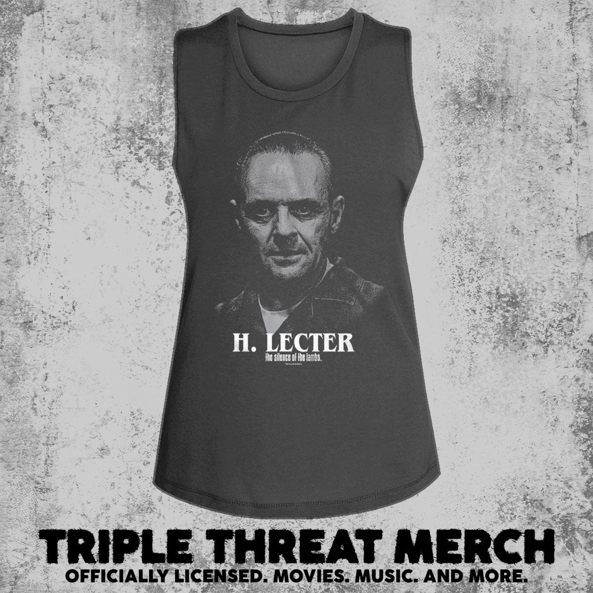 Silence Of The Lambs - Hannibal Portrait (Charcoal) [Womens High Neck Tanktop]