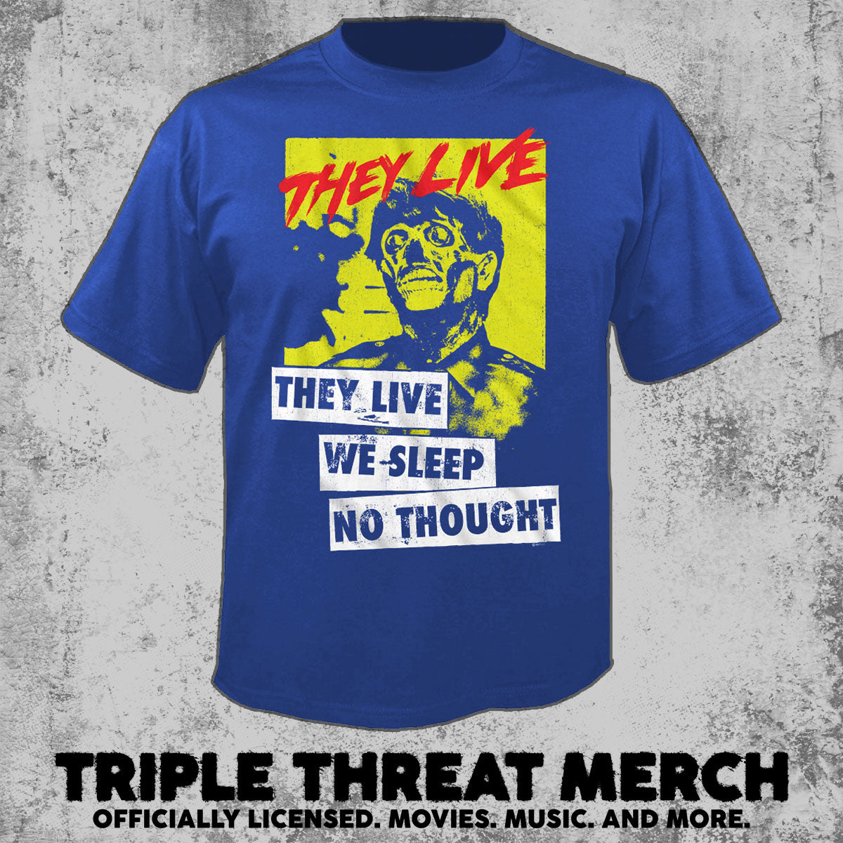 They Live - Neon Poster (Blue) [Mens Shirt]