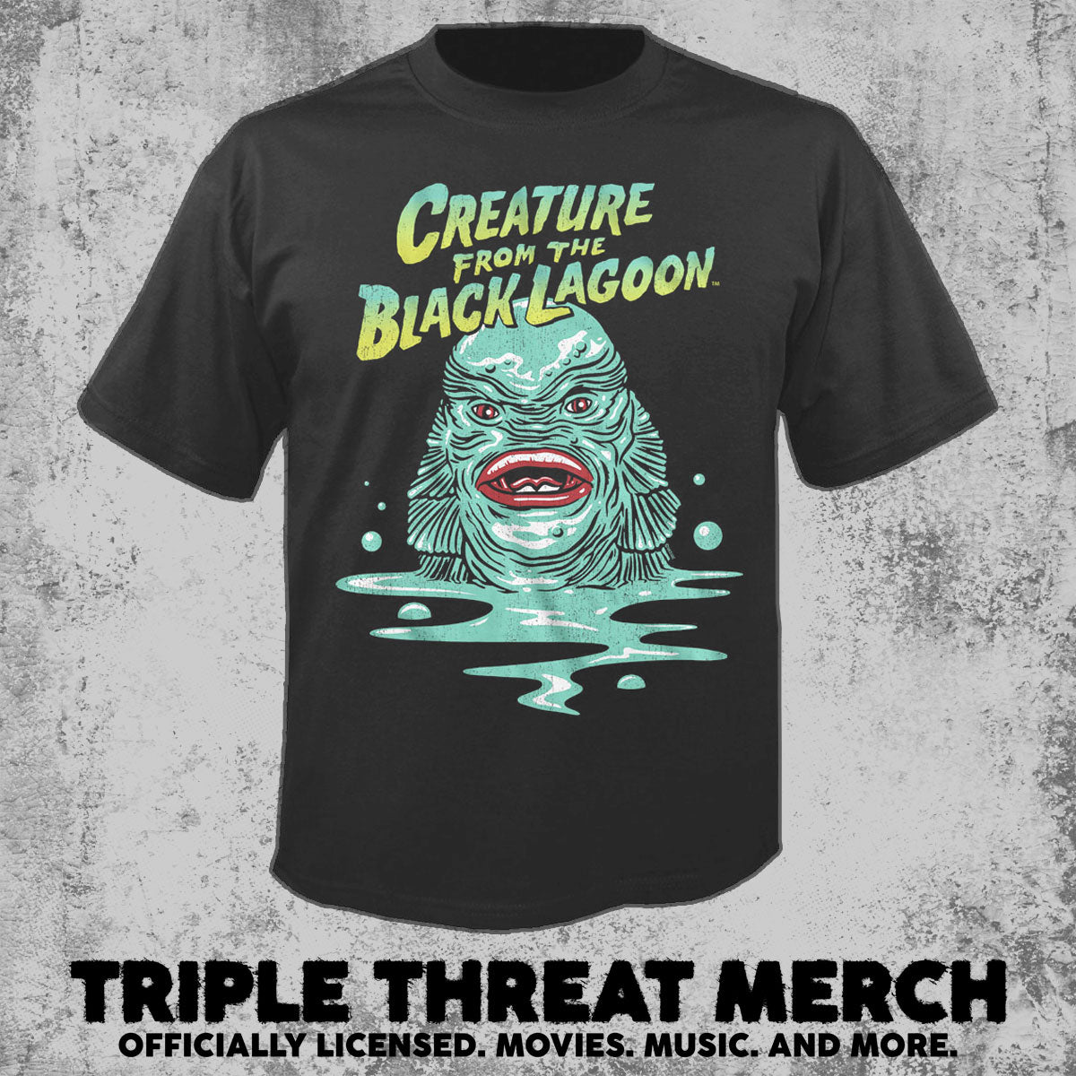 Creature From The Black Lagoon - Face Close-Up (Charcoal) [Mens Shirt]
