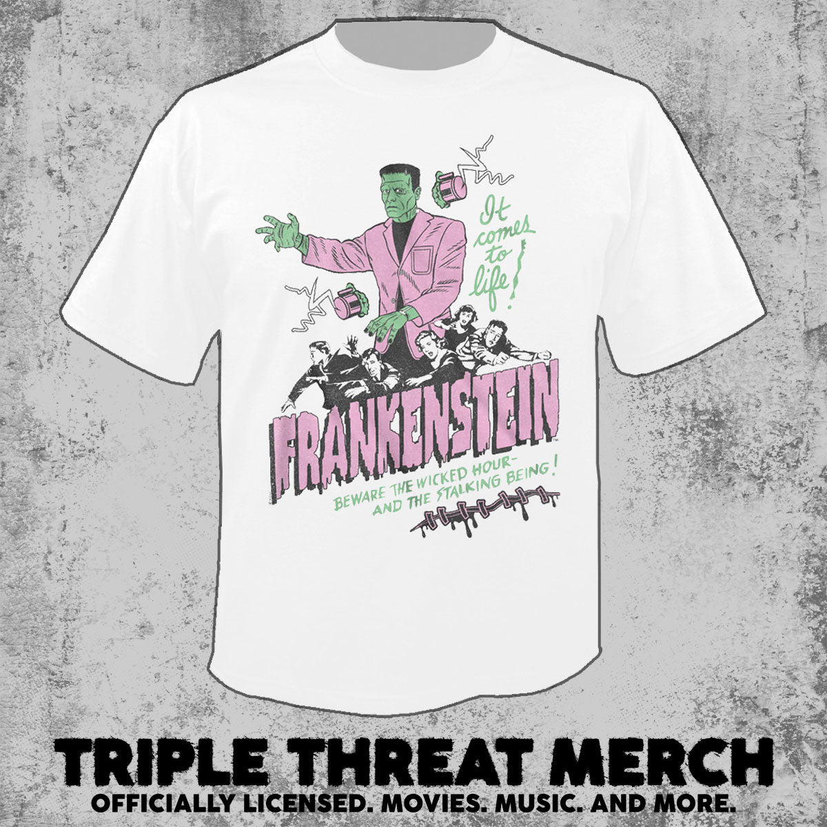 Frankenstein - It Comes To Life (White) [Mens Shirt]